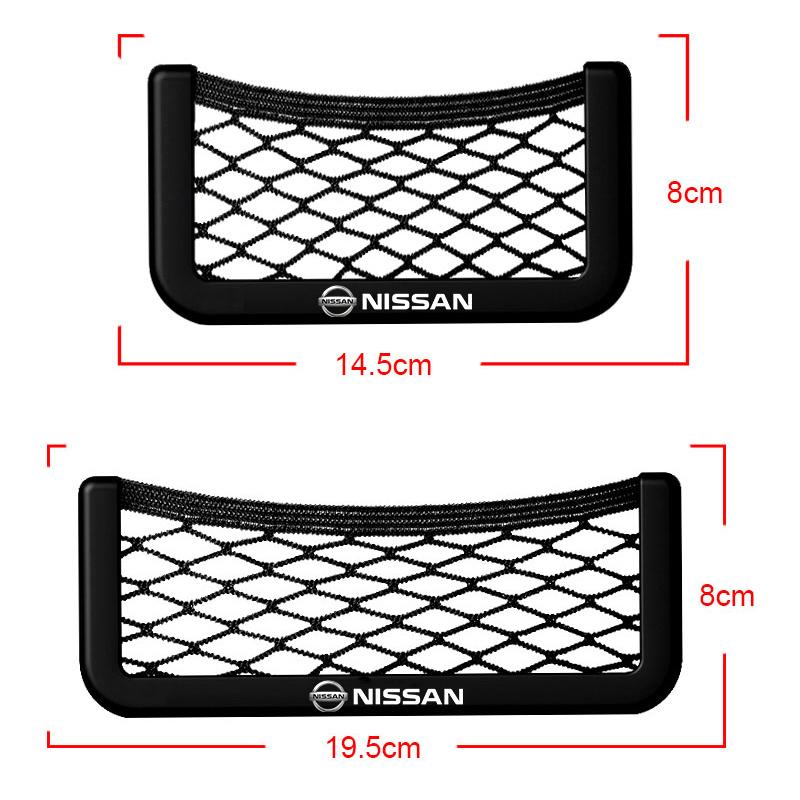 New Car Net Bag Phone Holder Organizer Car Seat Side Back Storage Bag For Nissan Nismo Teana Skyline Juke X-trail Almera Qashqai