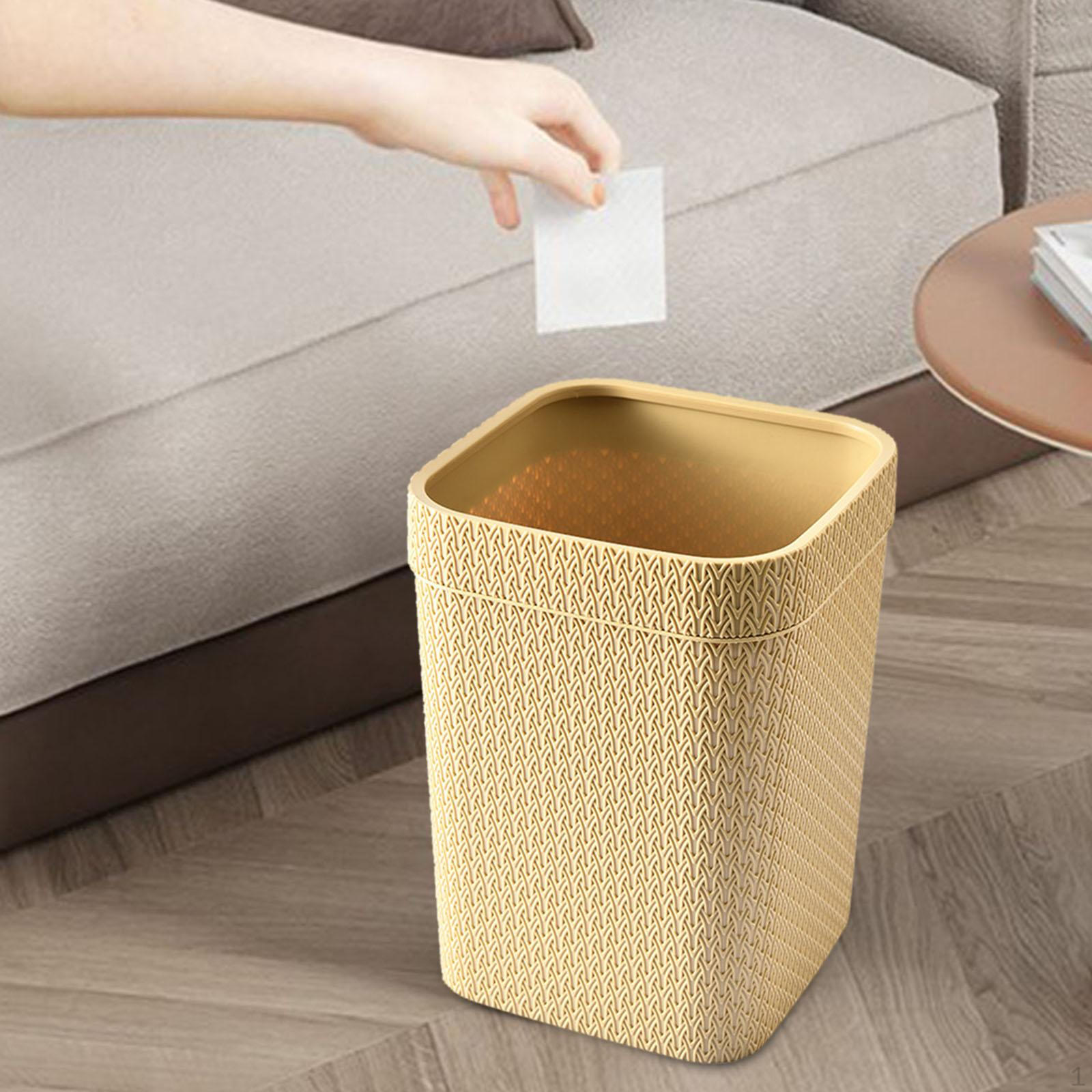 

Ведро для мусора с имитацией ротанга 12 л, мусорное ведро для дома, новоселья Yellow