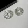 Retro Exaggerated Light Luxury Sparkling Diamond Hollowed-Out Round Earrings Fashion Elegant Earrings Women Jewelry Accessories