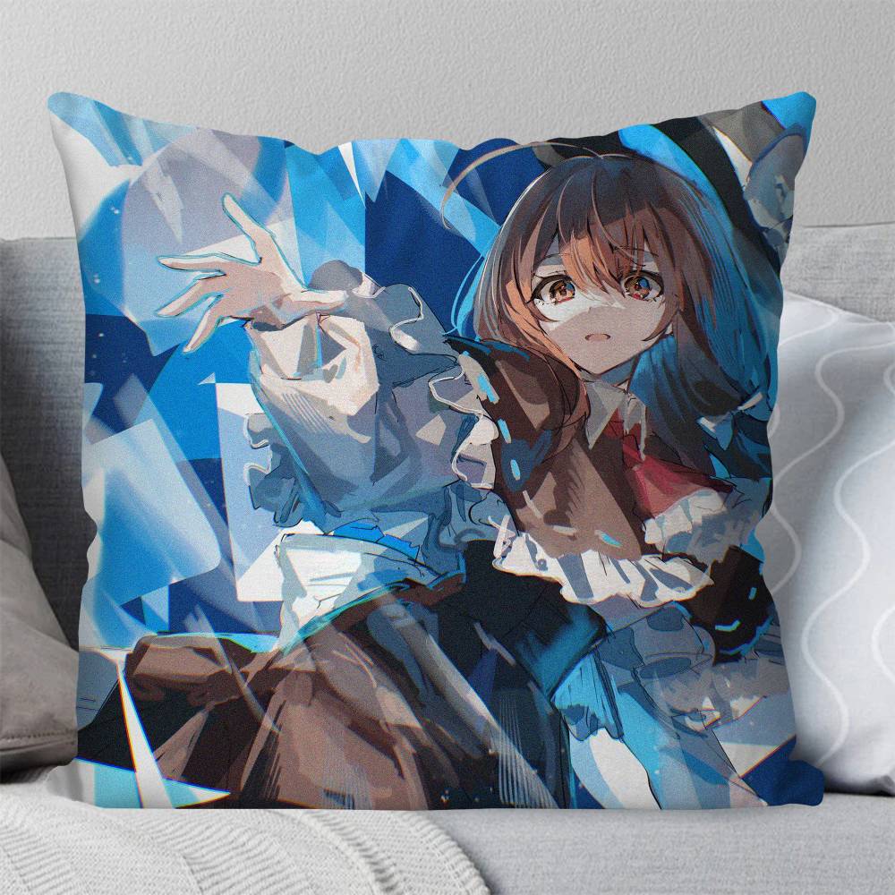 Marisa Kirisame Comic Game Touhou PProject Pillow Case Fashion Square Pillowcase Bedroom Sofa Room Ins Decoration Leisure
