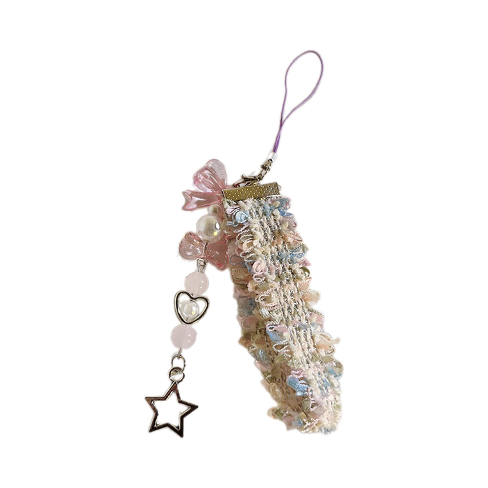 

Подвеска для мобильного телефона в виде бабочки, бант, цепочка для телефона из бисера, съемный шнурок для телефона, стильные ремешки для телефона, украшения для сумки разноцветный