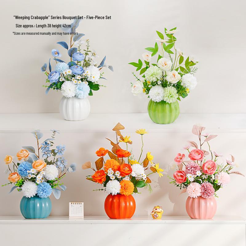 Nordic Artificial Flower Decor: Realistic Floral Arrangements for Living Room & Dining Table.