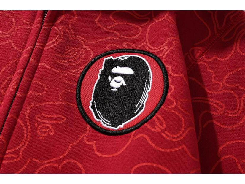 Hanorac cu glugă Camuflaj Cap de Rechin - Ediție Aniversară a 30-a: Cardigan bărbătesc de toamnă/iarnă din catifea cu fermoar