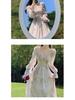 2025 Floral Chiffon Tea Dress: Sweet Long Sleeve French Princess Style