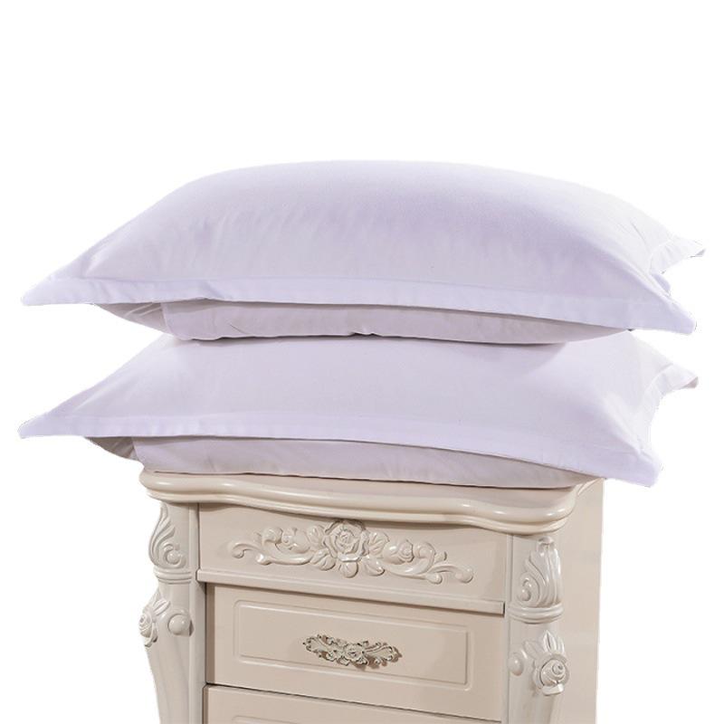 Față de pernă groasă, criptată, din poliester, pentru hotel și spital, alb pur, 48x74cm