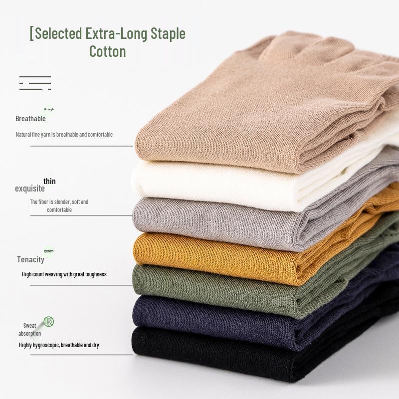 Men's Five-Toe Mid-Calf Cotton Socks: Sweat-Absorbent, Breathable, Anti-Odor, Antibacterial, Boneless – Perfect for Autumn and Winter.