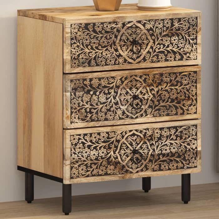 VidaXL Bedside Table, Nightstand with Drawers, TV Table, Bedroom Storage Furniture, Retro, Wood of 358221