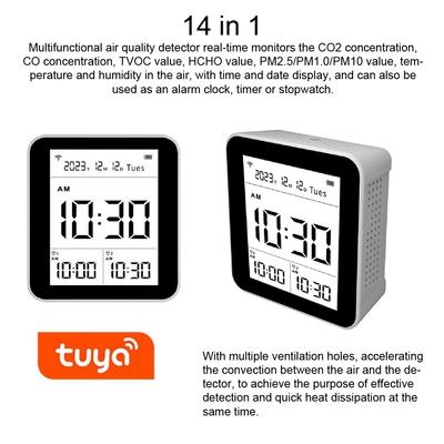 14 ב-1 Tuya WIFI צג איכות אוויר אינטליגנטי גלאי CO2 פנימי