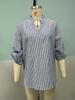 In Stock 2025 V-neck Casual Striped Long-Sleeved Shirt for Spring and Autumn in Europe and America Style