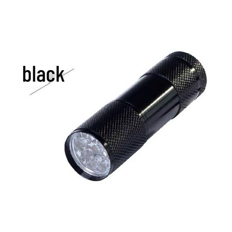 9-LED UV Flashlight & Glue Curing Detector - Portable Purple Light for Banknote Verification & Fluorescent Agent Detection