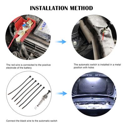 Upgrade 52cm Car Under Hood LED Light Strip With Switch Control Car Engine Repair Work Light Bar Universal Car Maintenance Kit