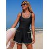 2026 New European and American One-piece Swimsuit Women's Solid Color Conservative Sports Bikini Swimsuit Spot