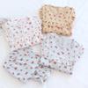 New spring and summer ladies pajamas long-sleeved trousers two-piece cotton crepe large size flower pullover home service suit