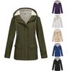 European and American Style Women's Hooded Windbreaker Coat, Fleece-lined, Waterproof, Suitable for Spring and Autumn.