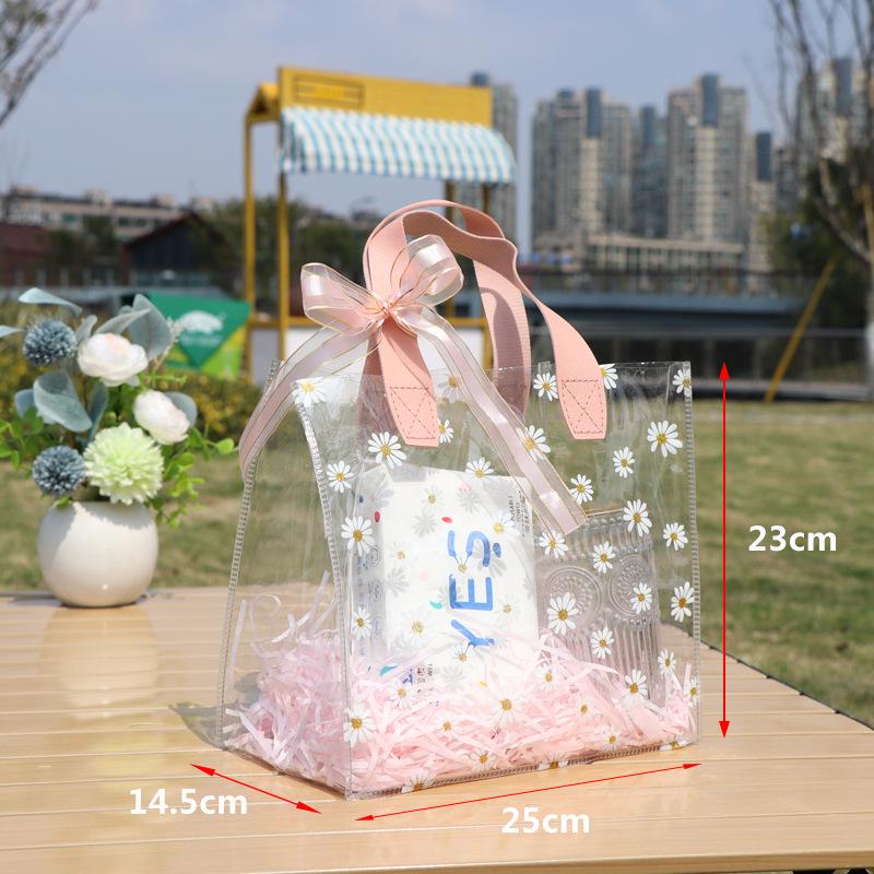 PVC Transparent Tote Bag - High-End Laser Gift Packaging for Children's Day, Birthday, or Wedding Favors