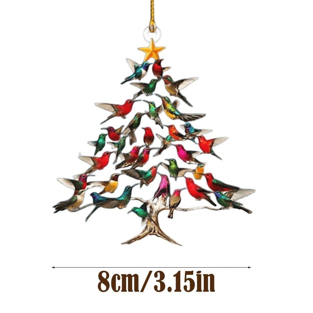 1/5Pcs 2D Hummingbird Christmas Ornament Acrylic Christmas Tree Ornaments  Home Decor