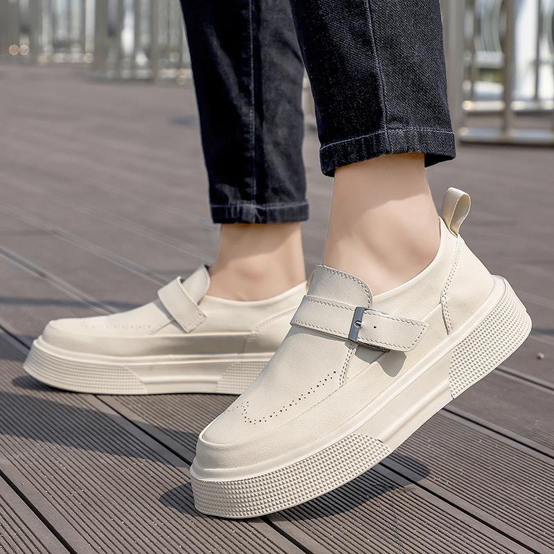 Fashion 2025 Four Season Casual Board Shoes Mens Platform Loafers Chunky Sole Slip On Comfortable Walking Shoes for Men Fashion Flats