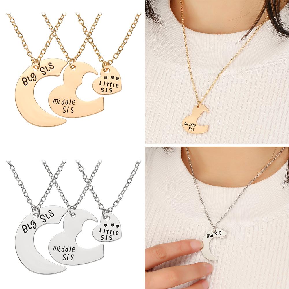 Jewelry Best friends Little Sis Good Sister Necklaces Big Sister Stitching Necklaces 3 Pieces / Set