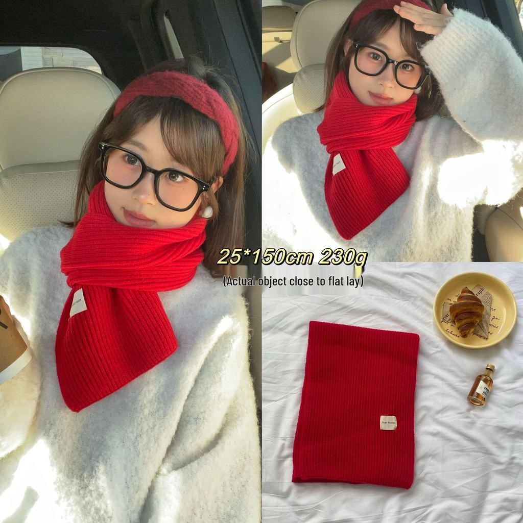 Festive Collection: Red Scarves & Imitation Cashmere Shawls - Cozy Winter Gifts & Soft Neck Warmers