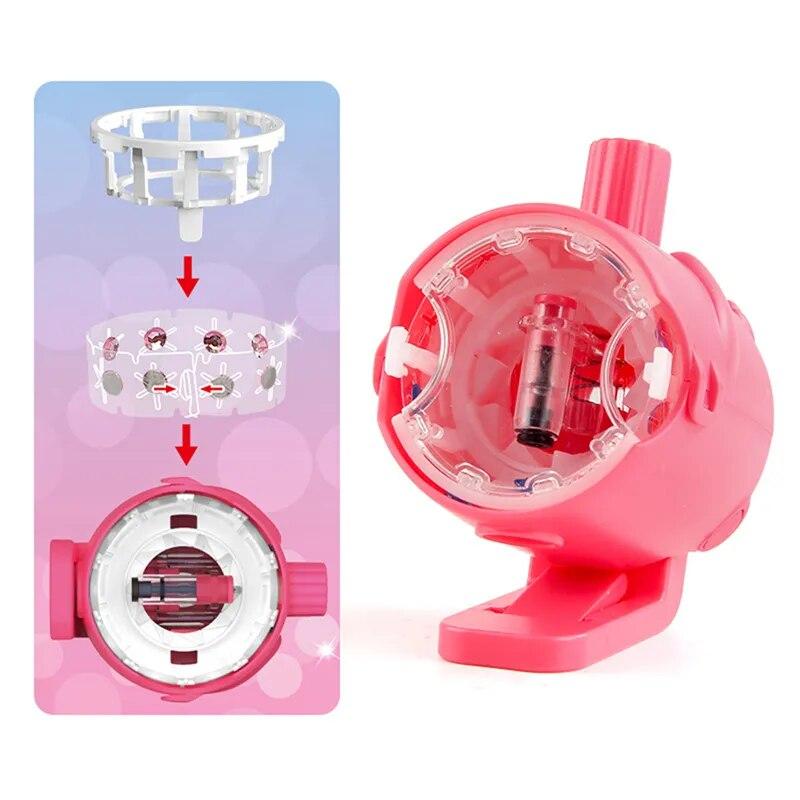 Blingbling Girls Hair Styling Toys with 120pcs Plastic Diamond Jewel Stapler Machine Toy DIY Shining Diamond Stapler for Girls