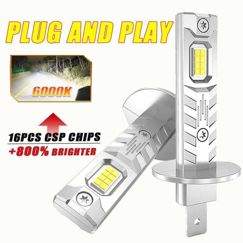H1 LED Auto Headlight Bulbs CANBUS Super Bright Headlamp Ampoule Spotlight Lights Mini Wireless Car Foggers Plug&Play 6000K 12V