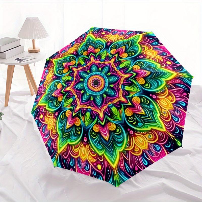 

Floral Pattern Fashion Umbrella with - Durable, Comfortable to Hold, Automatic Open, 8-Rib Design for Men & Women, Suitable fo (as the picture,Iron&8K)