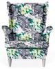 ARI PRINT Wing Chair with Footrest Scandinavian Family Furniture Robes