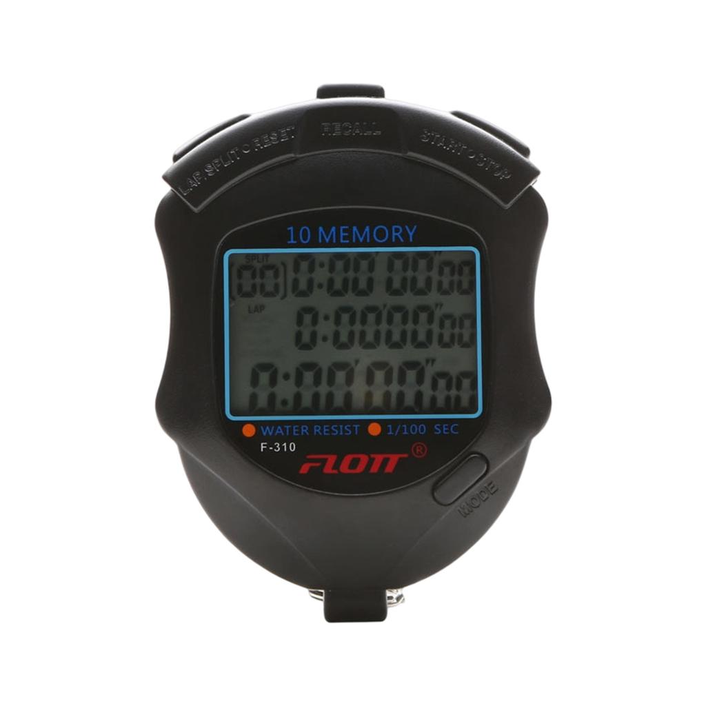 Professioneller Timer Stoppuhr 10/30/60/100 Runden Speicher Digitale Sportstoppuhr mit Countdown-Timer Wasserdichte Stoppuhr
