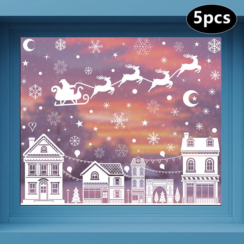 Creative Christmas Decorations, Electrostatic Stickers, Shop Window Decorations, Christmas Decorative Glass Stickers
