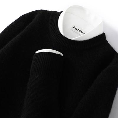 Men's Thick Wool Sweater: Half-High Collar, Business Casual, Loose Fit, Versatile Base Layer