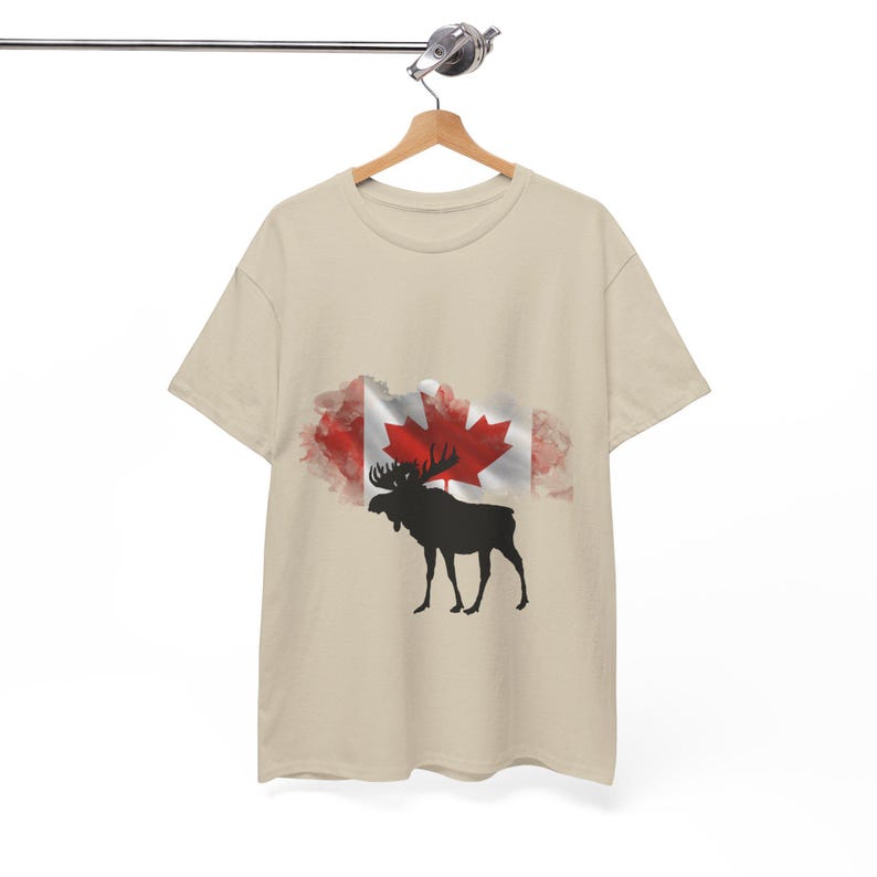Canadian Flag Moose T-Shirt | Canada Maple Leaf Silhouette, Canada Vintage Style T-Shirt, North America T-Shirt, Canada Vintage Style shirt XL