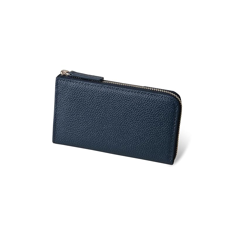 

[Business Leather Factory] Multi-wallet Water repellent original leather cow leather unisex compact 5 pockets coin purse YKK zipper (Prussian Navy)