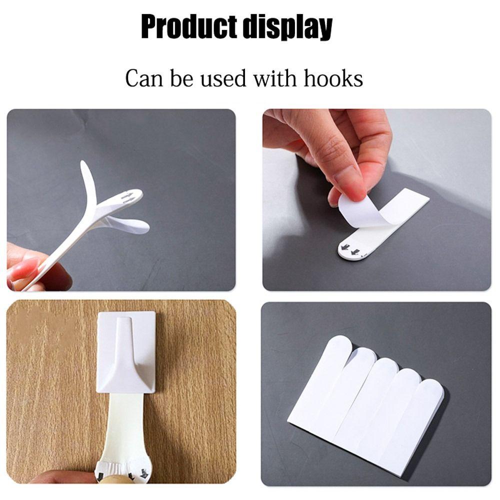 12 Pairs Double-sided Self Adhesive Strip Punch-free Wall Hanger Decorate Frame Tape Strips
