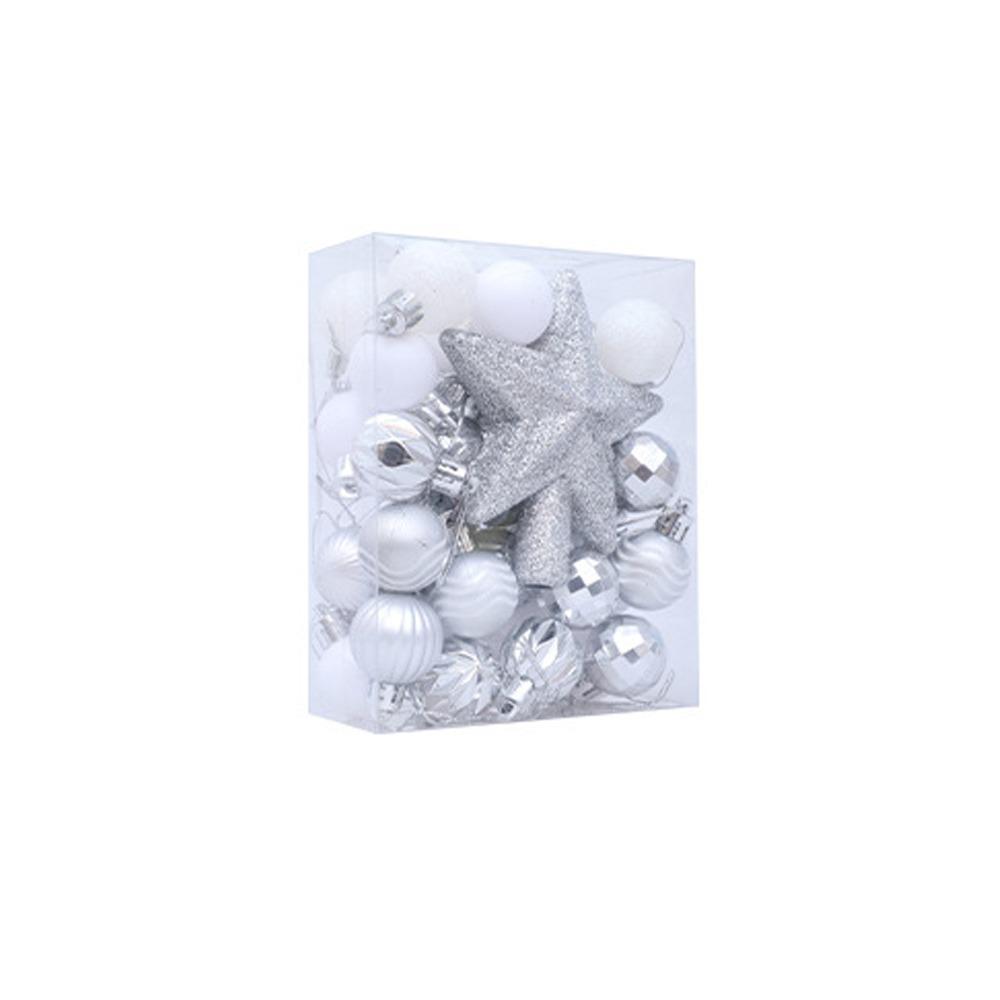 36pcs Glitter Christmas Baubles Plastic Christmas Tree Topper Xmas Tree Hanging Ball  Holiday Party