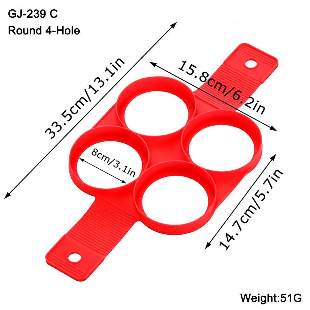 

1 шт. 6 стильных яичных блинных колец, пищевые мягкие силиконовые гелевые формы для кухонных принадлежностей для приготовления пищи и выпечки, моющиеся и многоразовые