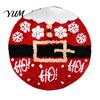 Thickened Cozy Mat Round Christmas Rug, 39" Imitation Cashmere Santa Snowflake Pattern, Holiday Party Floor Covering Area Rug for Home Living