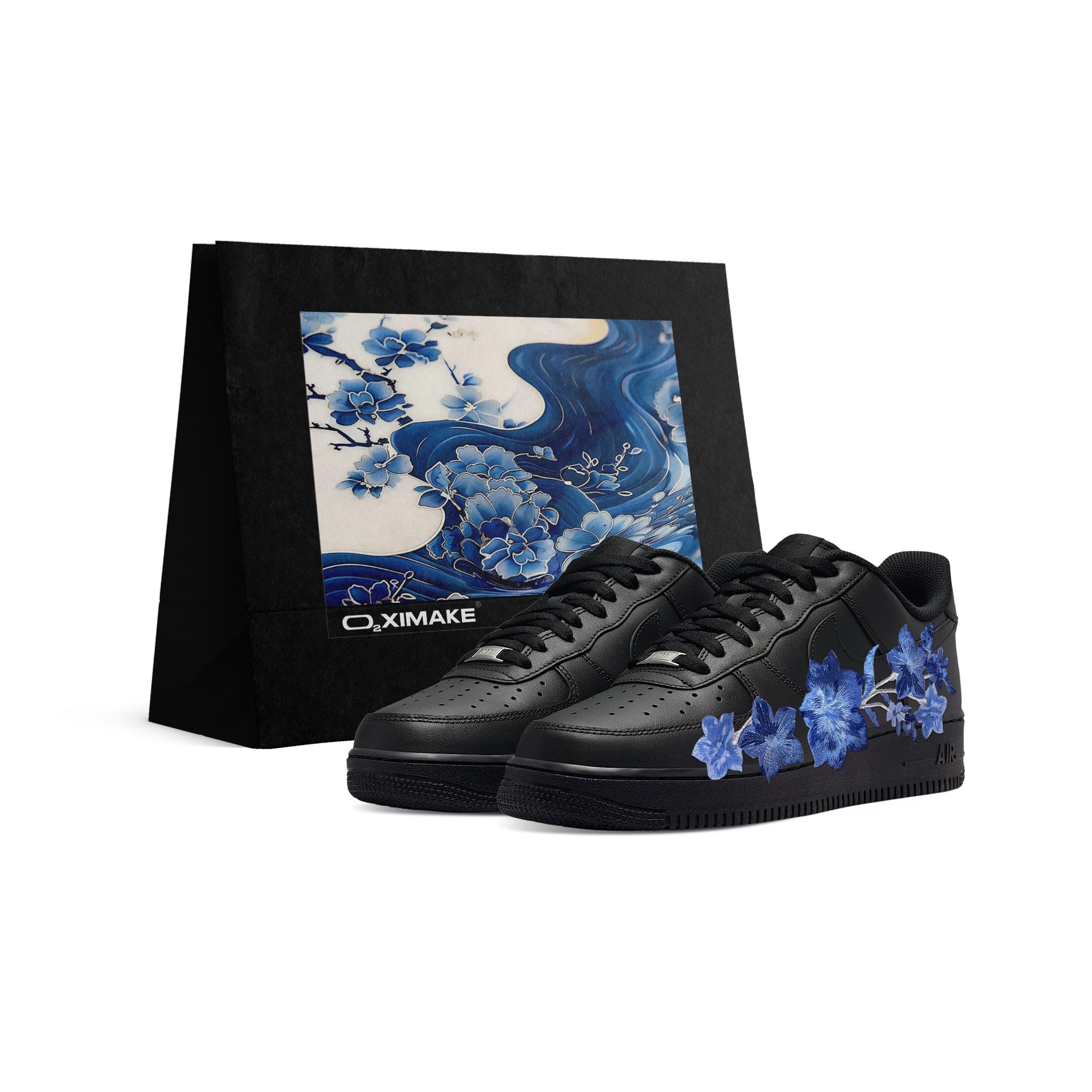 

Nike Air Force 1 Abrasion Resistant Height Increasing Low top Skateboard Shoes Unisex Black White Blue CW2288-001(Team577-S-BOX) 42