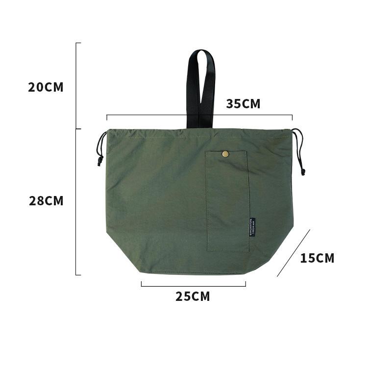 

1pcs Lunch Bag Cotton Canvas Large Solid Color Drawstring Portable Thermal Insulated Picnic Storage Bento Box Bag зелёный