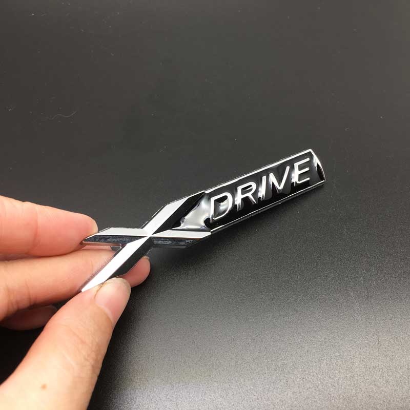 Car Styling Metal X Drive E Drive S Drive Logo Car Side Fender Rear Trunk Sticker for BMW X1 X3 X5 X6 E39 E53 E60 E90 F10 E46