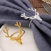 6Pcs Gold/Silver Christmas Deer Napkin Ring Electroplated Napkin Buckle  Hotel