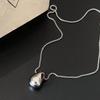 Silver Tone Metal Layered Necklaces Shiny Water Drop Pendant Lightweight Comfortable for Women Office Daily Wear