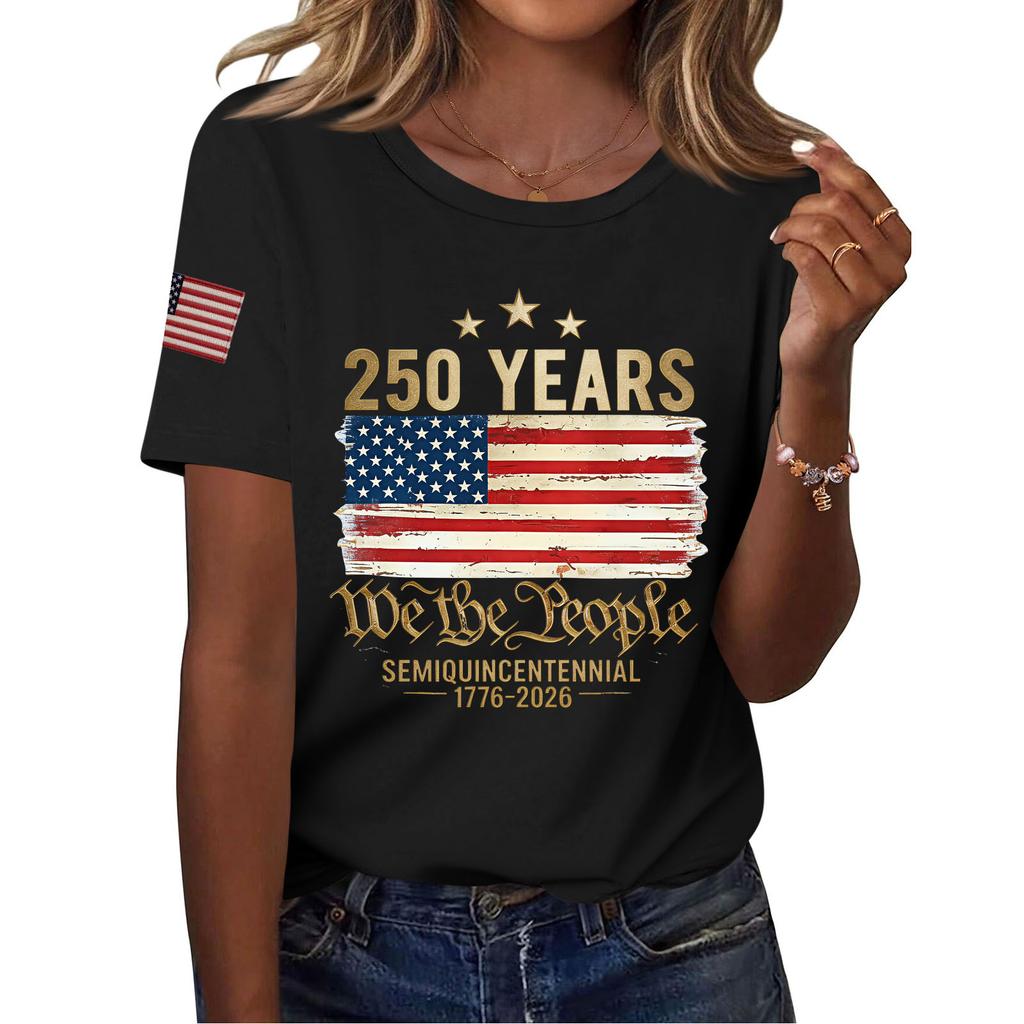 Moda feminina casual estampado manga curta gola redonda pulôver tops