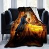 1pc Beauty and The Beast Printing Blanket - Soft, All-Season Throw for Office Blanket,  | Personalized Gift with Adorable Cartoon Design