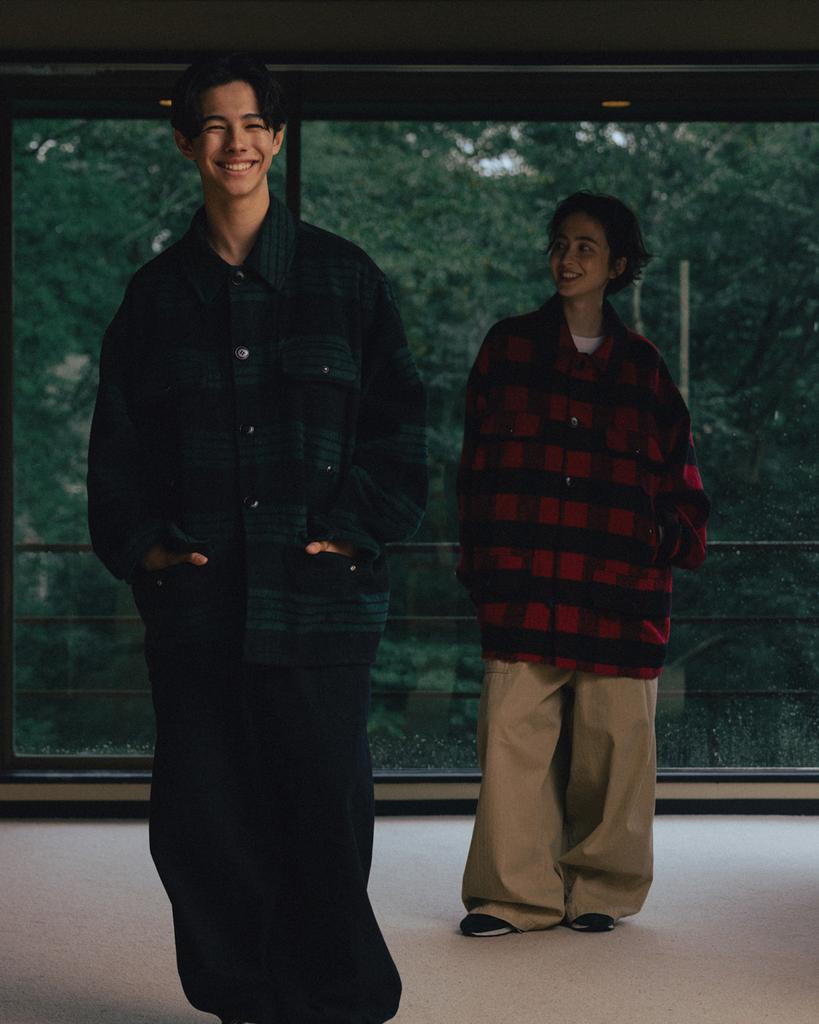 ANGLAN Herringbone Fatigue Balloon Pants - Black