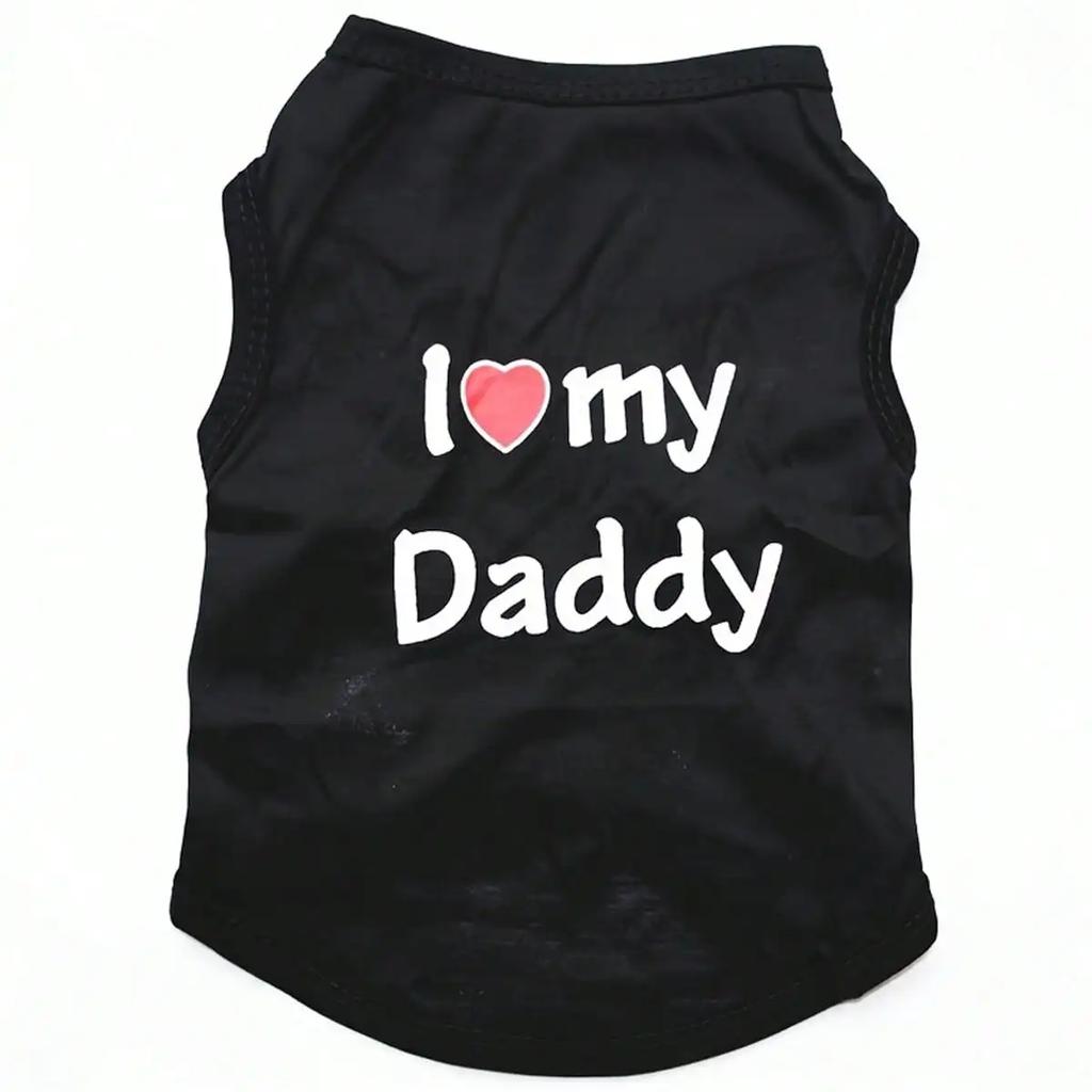 Dog Vest I Love My Mommy Daddy Puppy T-Shirt Summer Sleeveless Pet Clothing for Small Medium Dogs Cats Apparel
