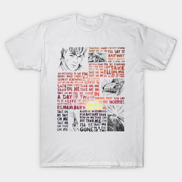 

Men Black Print T-shirt Take On Me No-Cut Transfer Paper Print Cotton Tshirt 4XL білий