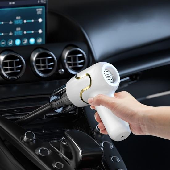 Handheld Car Vacuum Cleaner, Portable Vacuum Cleaner and Air Duster, High Power Rechargeable Vacuum with Multiple Nozzles for Car Home Office