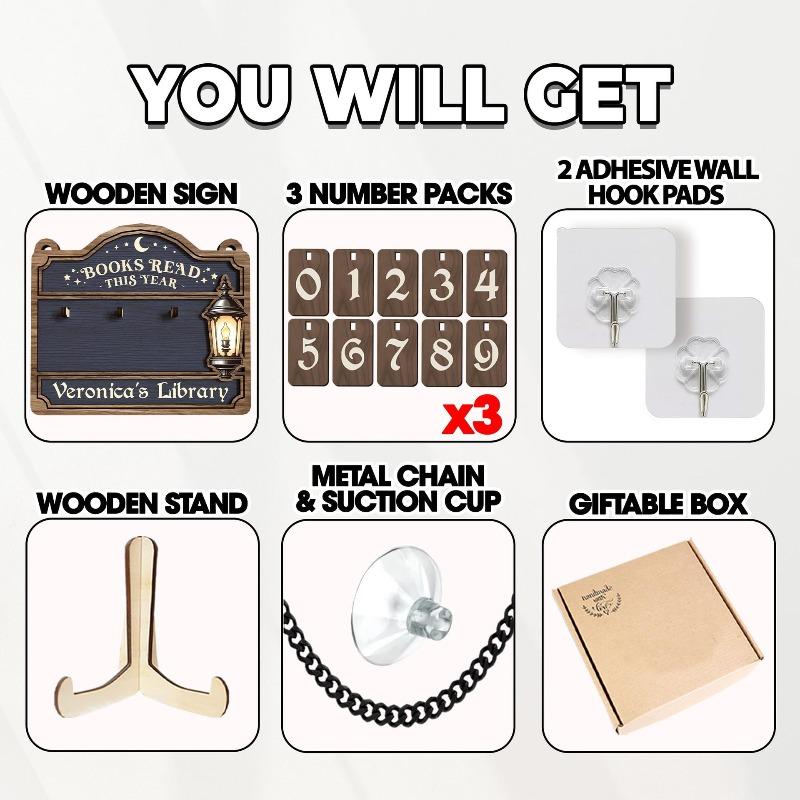 1 st Läsräknare Trähantverk Hänge Rolig Bokhylles Dekoration Prydnad för Hembibliotek Bokläsning Spårare Dekor