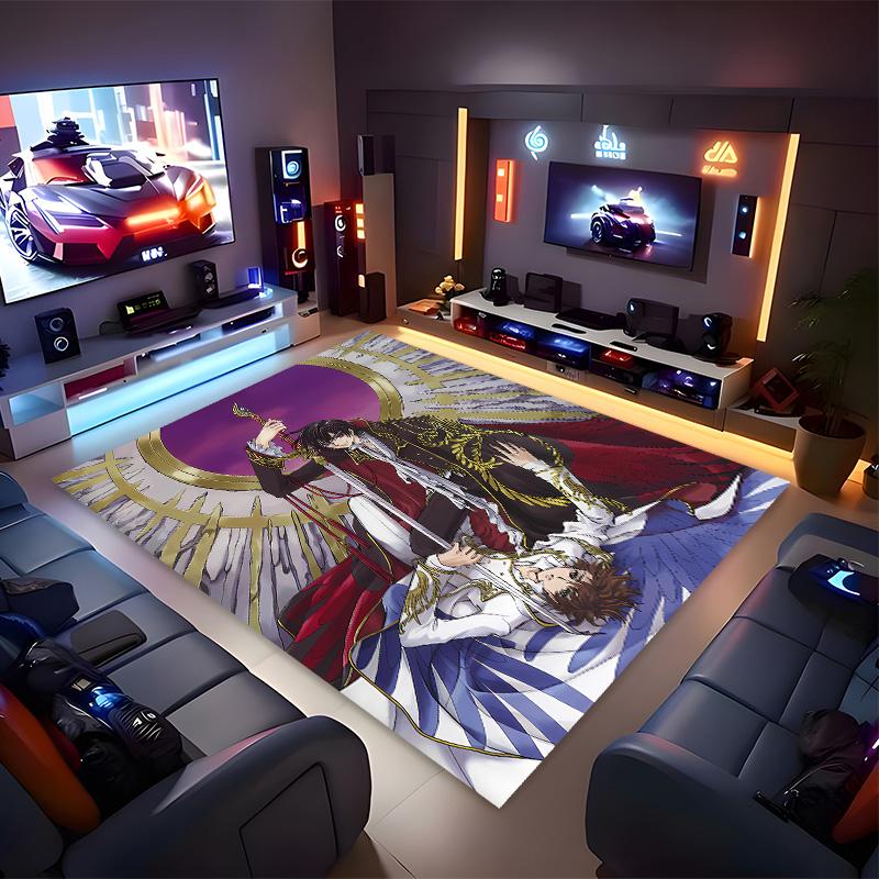 Anime Code Geass Printed Absorbent Washable Carpet,Non-Slip Bathroom Mats,Kitchen Rugs,Living Room Entrance,Camping Picnic Rugs