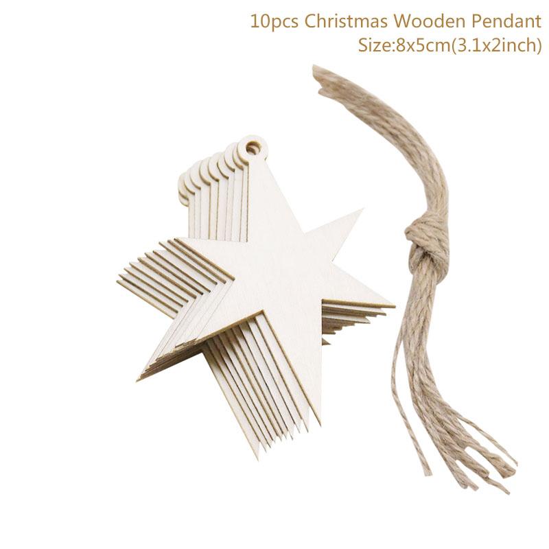 

10 шт./лот Деревянные подвески для елки, Рождественские украшения для дома, вечеринки, Нового года, Navidad, Natal, детский подарок